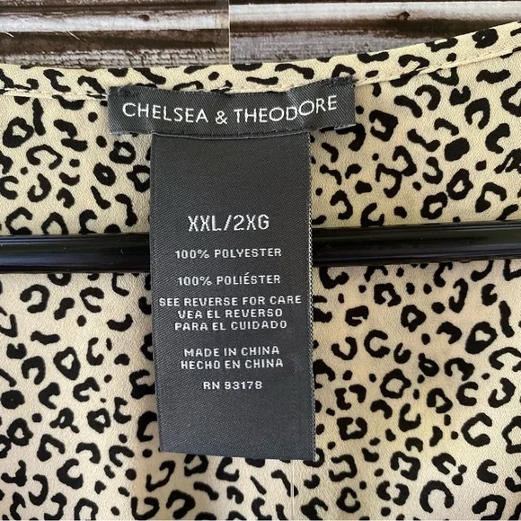 NWT Chelsea & Theodore Animal Print Long-Sleeved Blouse Size XXL - Picture 6 of 6